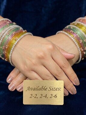 Premium Multicolor Glass & Diamond-Accented Bangle Stack, Traditional Indian Eth